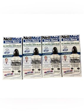 4Pk NeilMed Sinus Nasal Rinse Starter Kit 8oz Squeeze Bottle Pre-Mixed Exp 2029